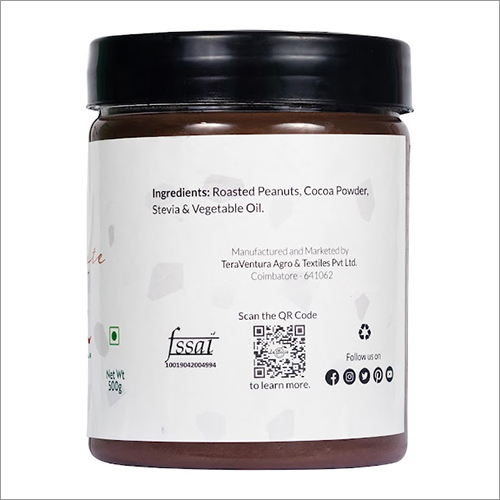 Chocolate Crunchy Peanut Butter - 500g | Zero Sugar, Sweetened With Stevia, High Protein, Vegetarian, Ideal For All Ages