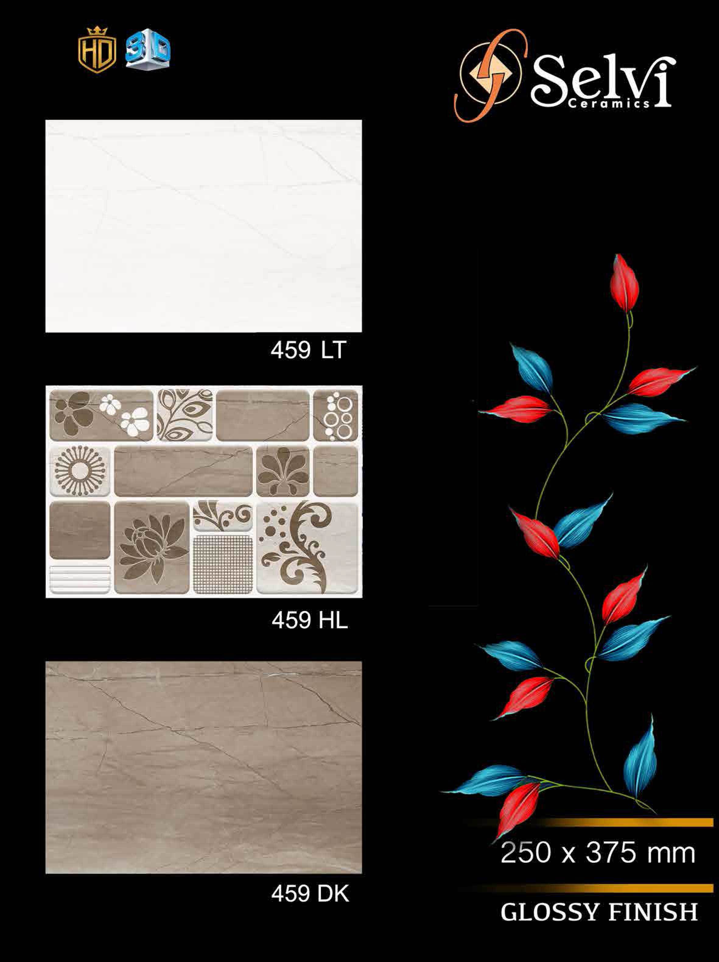 Glossy Series 7 - Ceramic Wall Tiles 12x18 Inches | Multi-color, Vitrified Technique, Acid Proof & Waterproof, 6-8mm Thickness, 7-8 Flatness