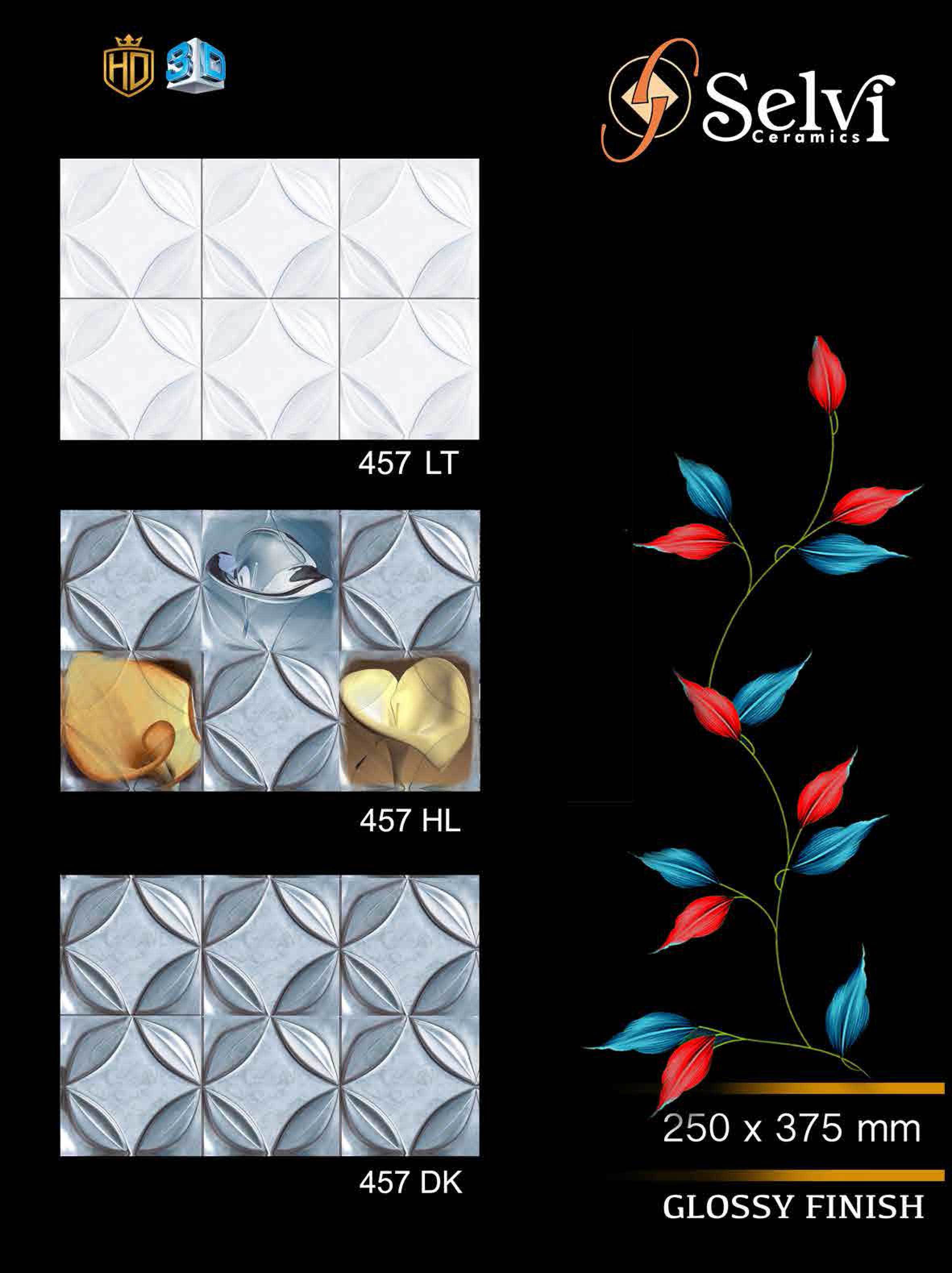 Glossy Series 7 - Ceramic Wall Tiles 12x18 Inches | Multi-color, Vitrified Technique, Acid Proof & Waterproof, 6-8mm Thickness, 7-8 Flatness