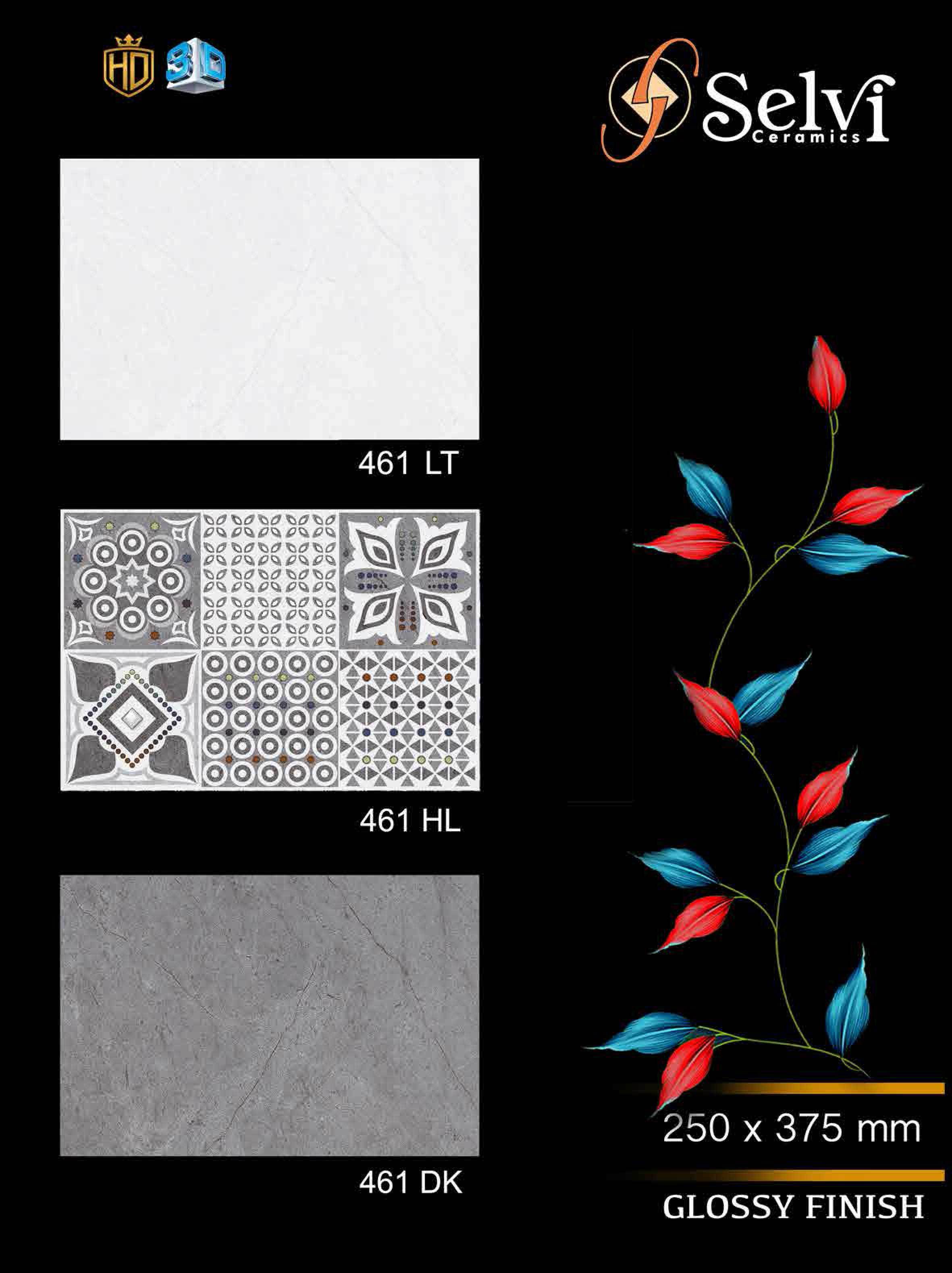 Glossy Series 7 - Ceramic Wall Tiles 12x18 Inches | Multi-color, Vitrified Technique, Acid Proof & Waterproof, 6-8mm Thickness, 7-8 Flatness