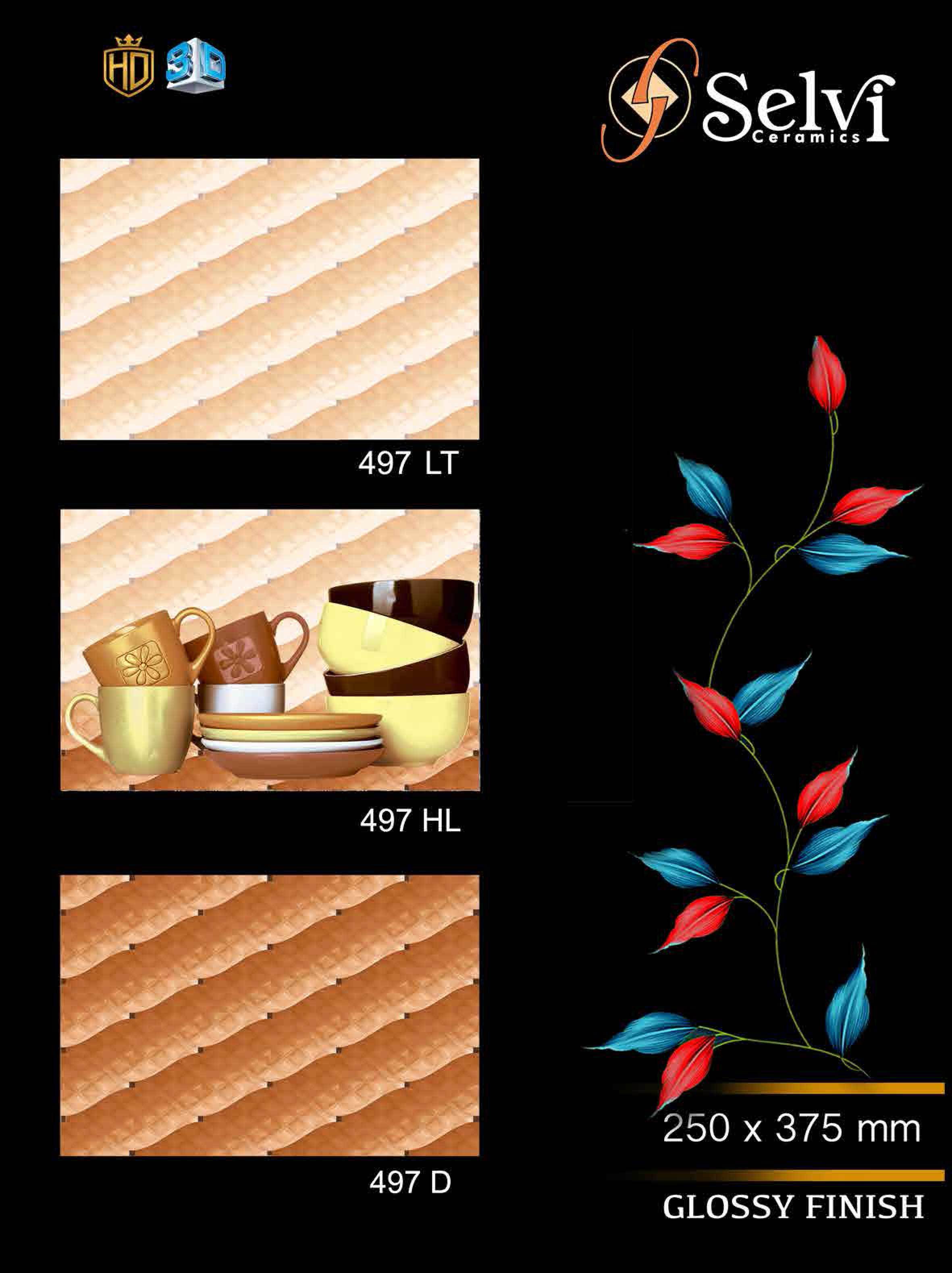 Glossy Series 9 - 12x18 Inches, Thickness 6-8mm | Acid Proof, Waterproof Digital Wall Tiles For Bathroom, Kitchen, Front Elevation