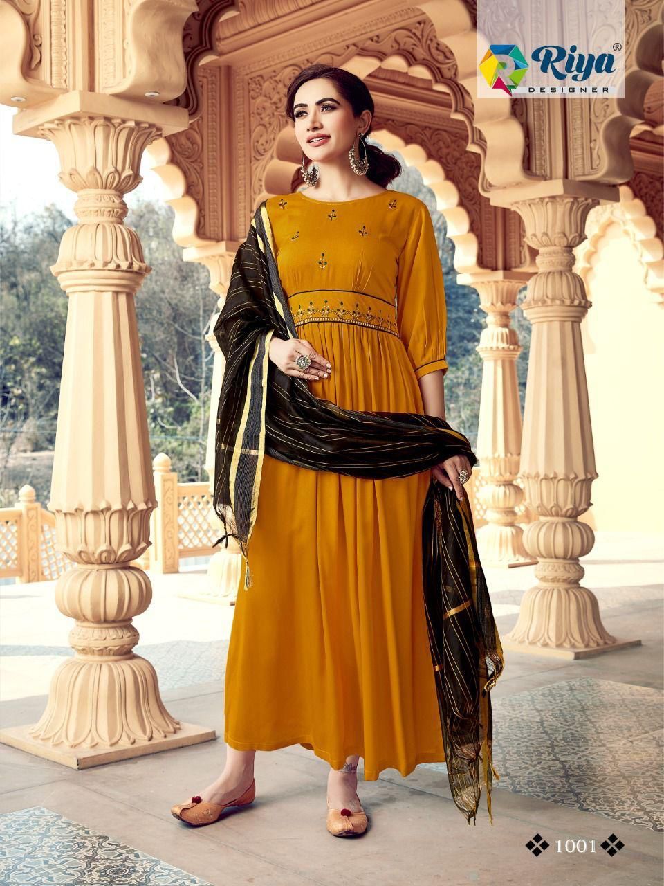 Pinl Rayon Kurti With Dupatta