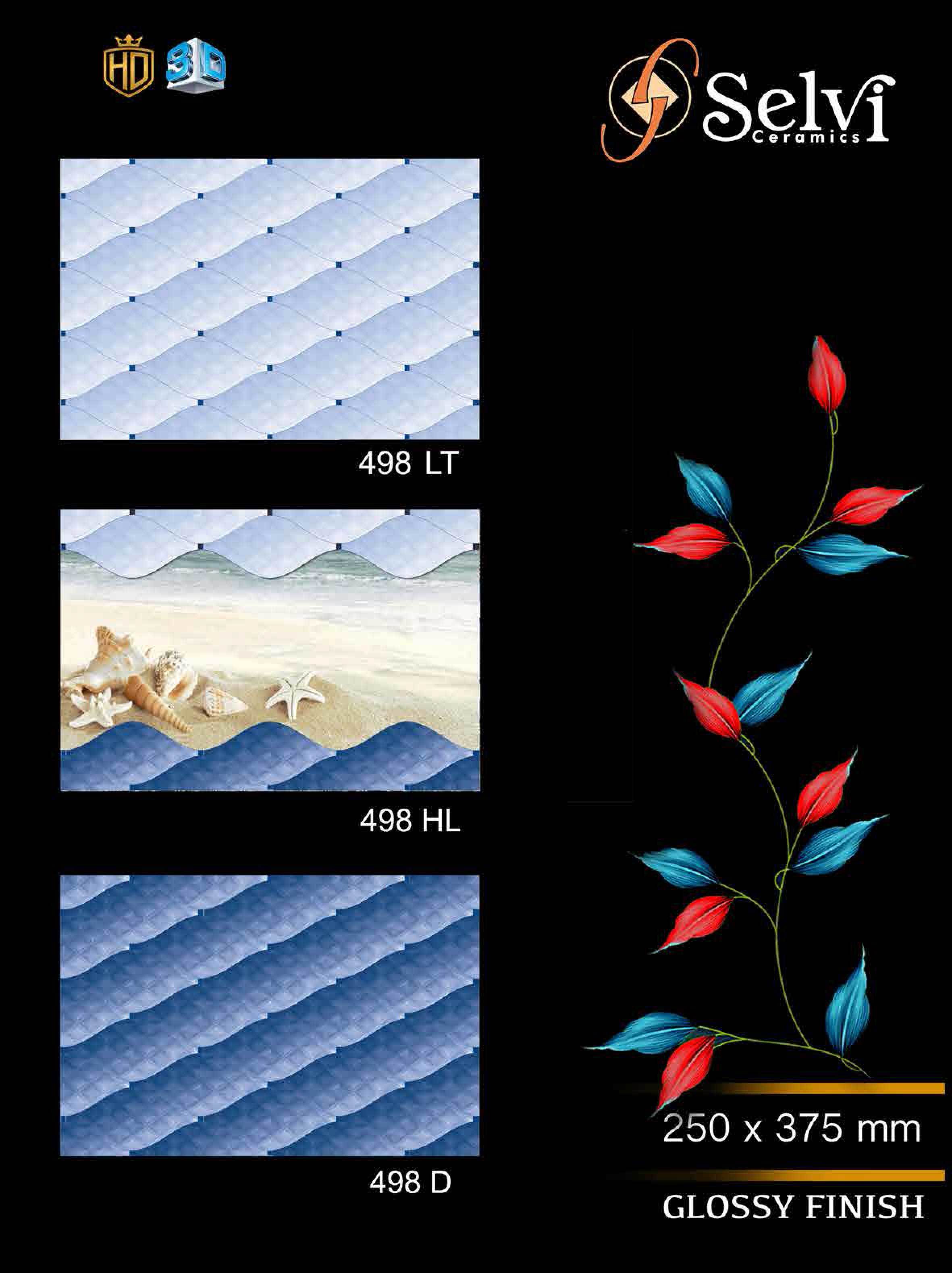Glossy Series 9 - 12x18 Inches, Thickness 6-8mm | Acid Proof, Waterproof Digital Wall Tiles For Bathroom, Kitchen, Front Elevation