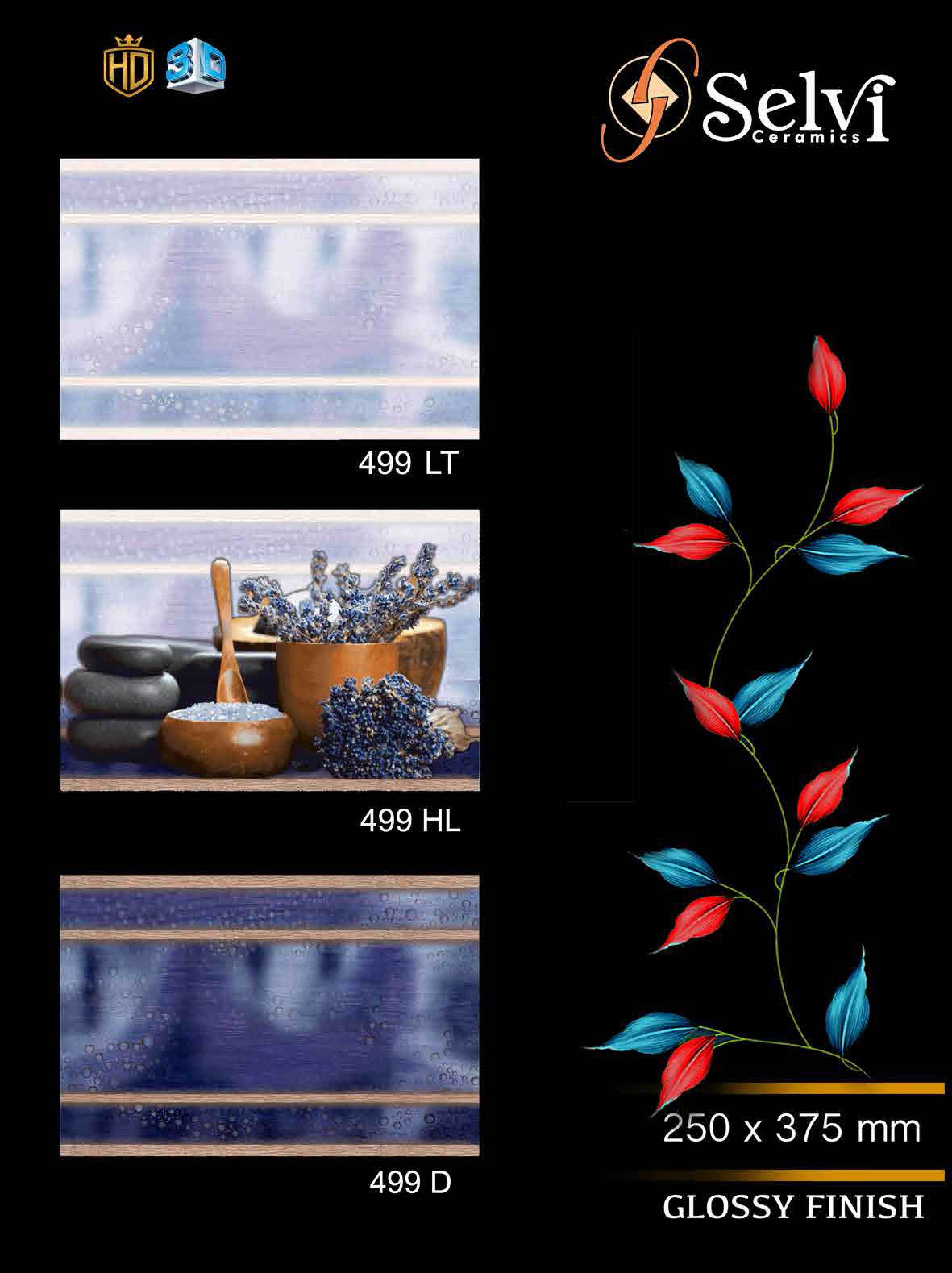 Glossy Series 9 - 12x18 Inches, Thickness 6-8mm | Acid Proof, Waterproof Digital Wall Tiles For Bathroom, Kitchen, Front Elevation