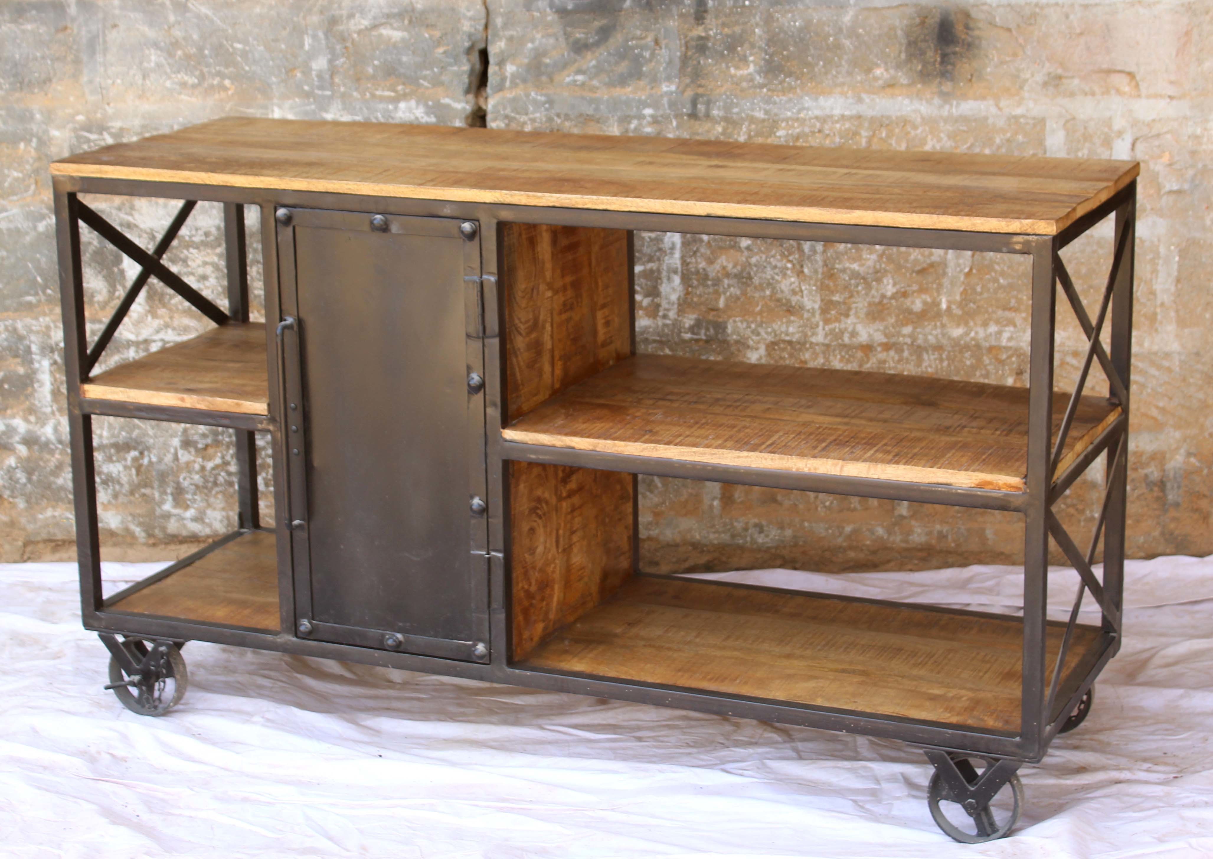 Wooden Iron Console Table