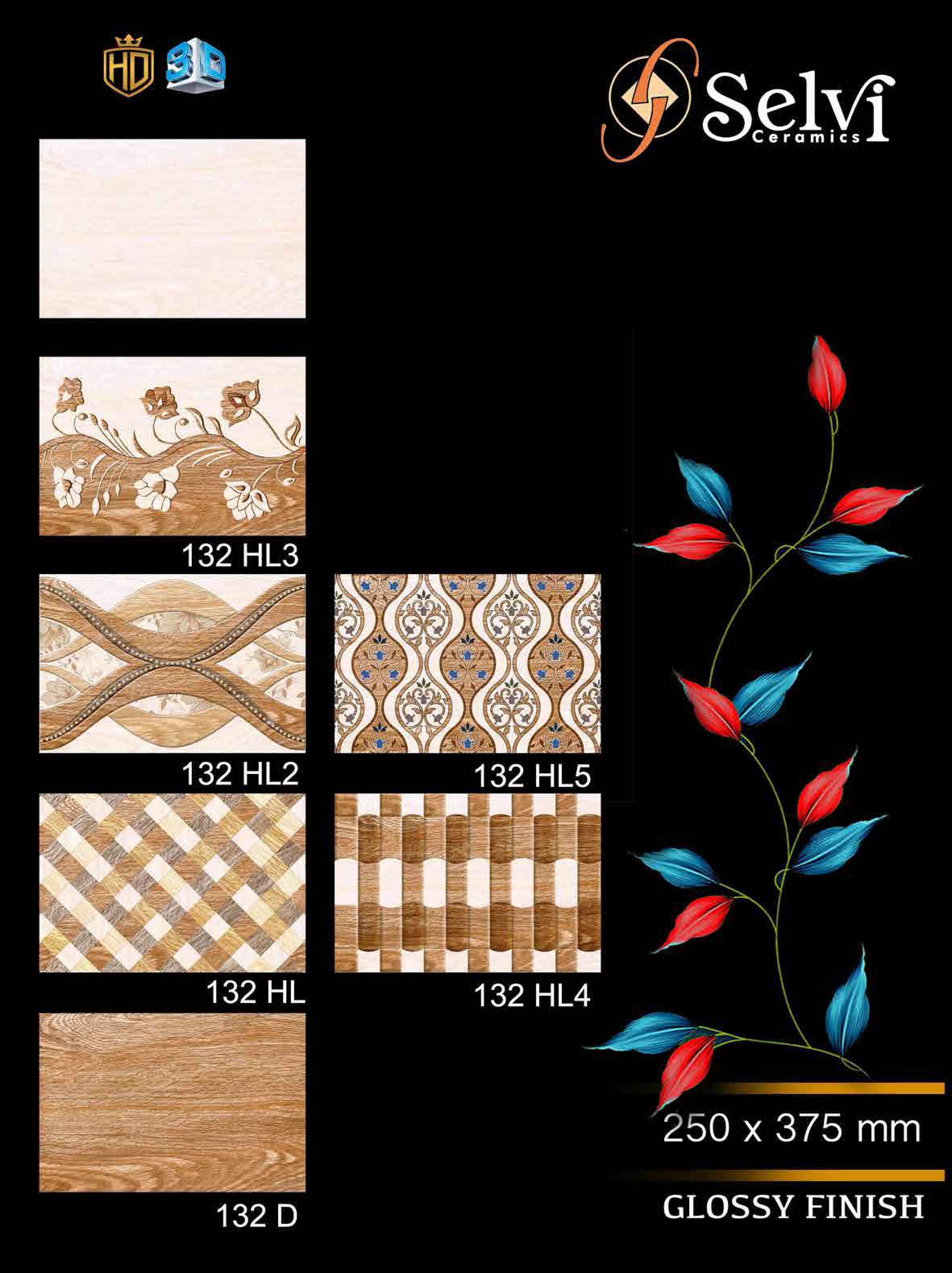 Glossy Series 11 - Ceramic Wall Tiles 12x18, Multicolor, Waterproof & Acid Proof | Ideal For Bathroom, Kitchen, Front Elevation, Vitrified Technique