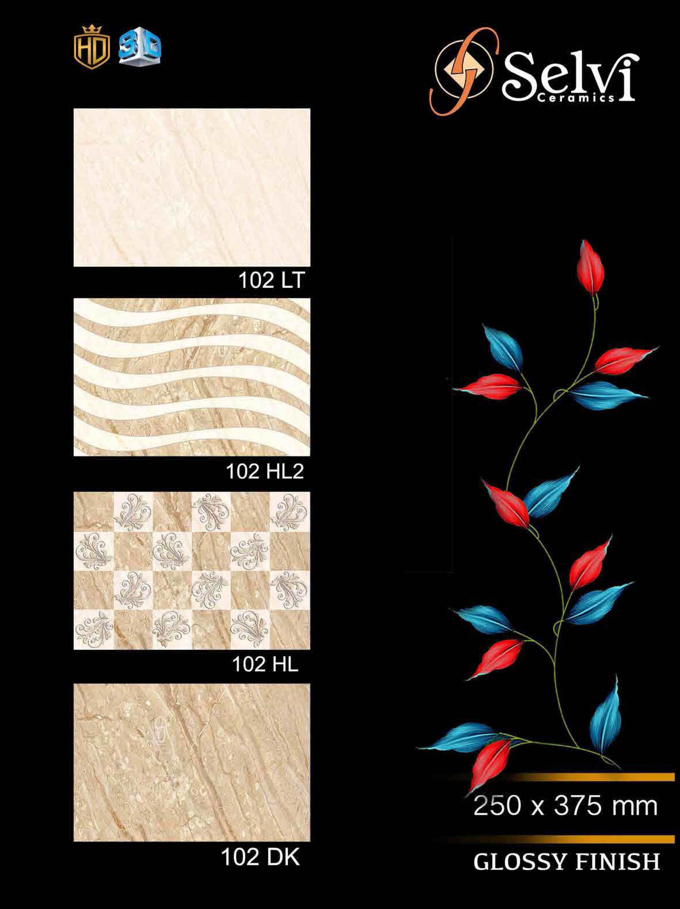 Glossy Series 11 - Ceramic Wall Tiles 12x18, Multicolor, Waterproof & Acid Proof | Ideal For Bathroom, Kitchen, Front Elevation, Vitrified Technique