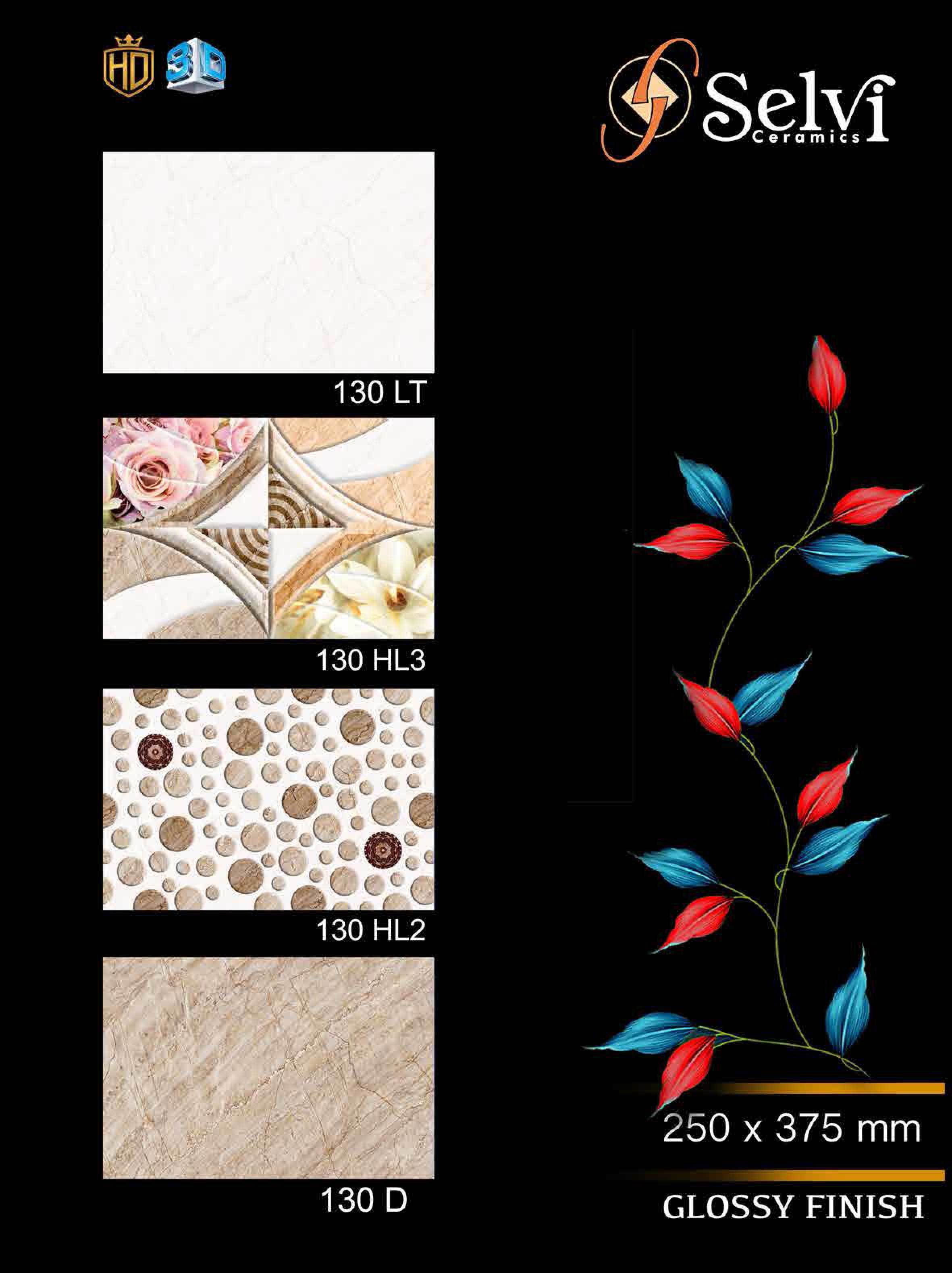 Glossy Series 11 - Ceramic Wall Tiles 12x18, Multicolor, Waterproof & Acid Proof | Ideal For Bathroom, Kitchen, Front Elevation, Vitrified Technique