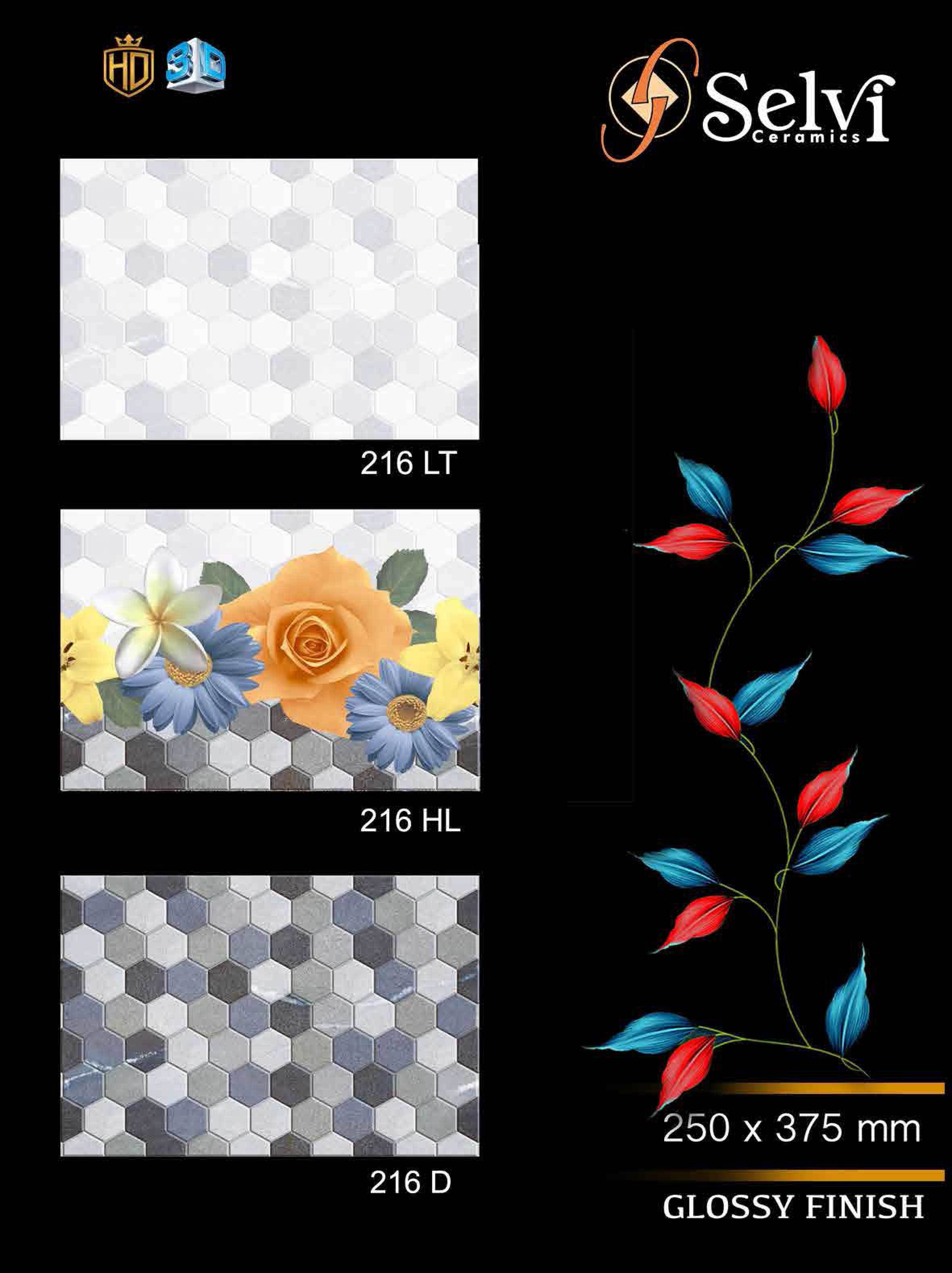 Glossy Series 13 - Ceramic Wall Tiles 12x18, Multicolor | Acid Proof, Waterproof, Vitrified Technique, 6-8mm Thickness, Flatness 7-8