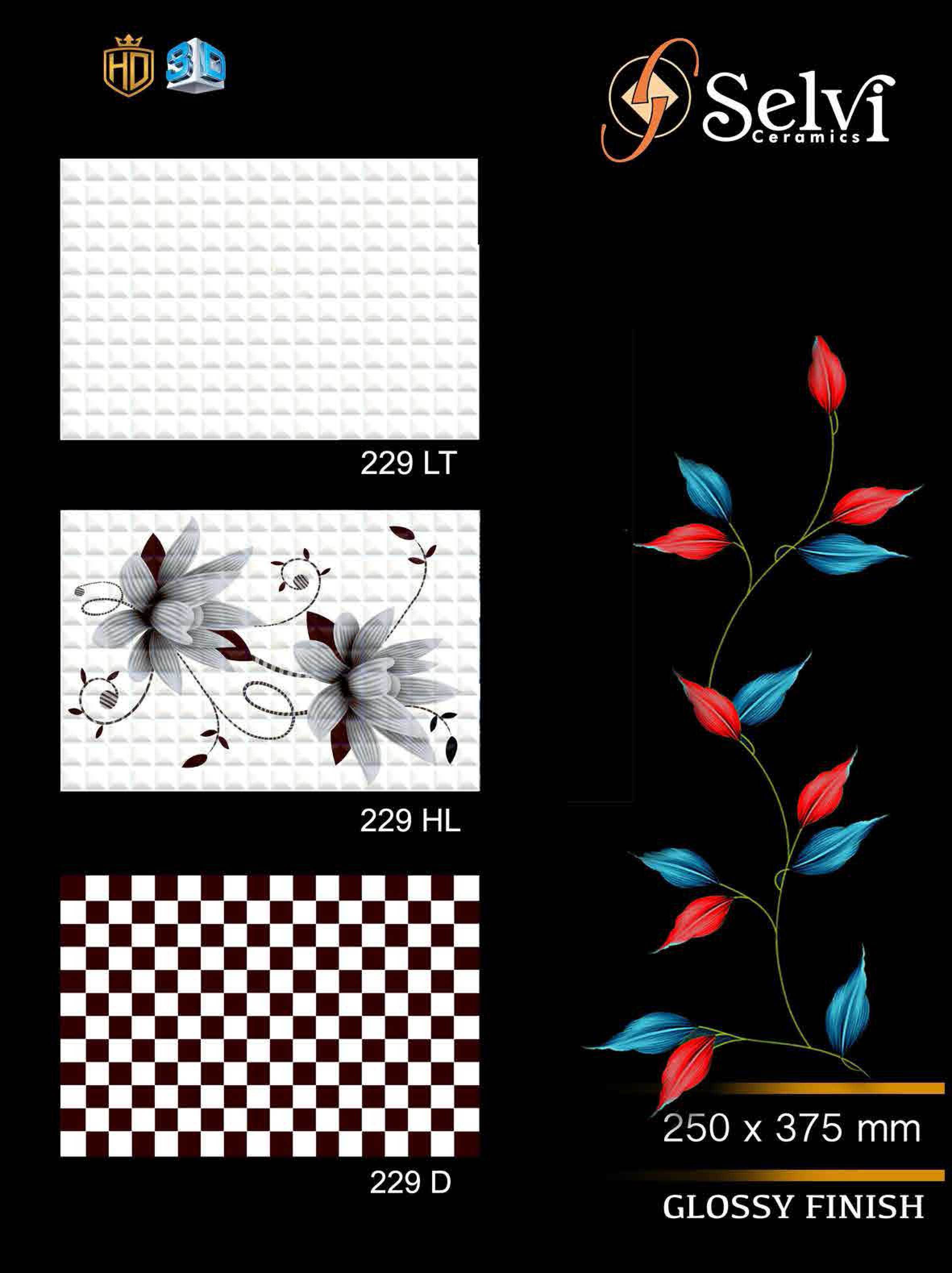 Glossy Series 13 - Ceramic Wall Tiles 12x18, Multicolor | Acid Proof, Waterproof, Vitrified Technique, 6-8mm Thickness, Flatness 7-8