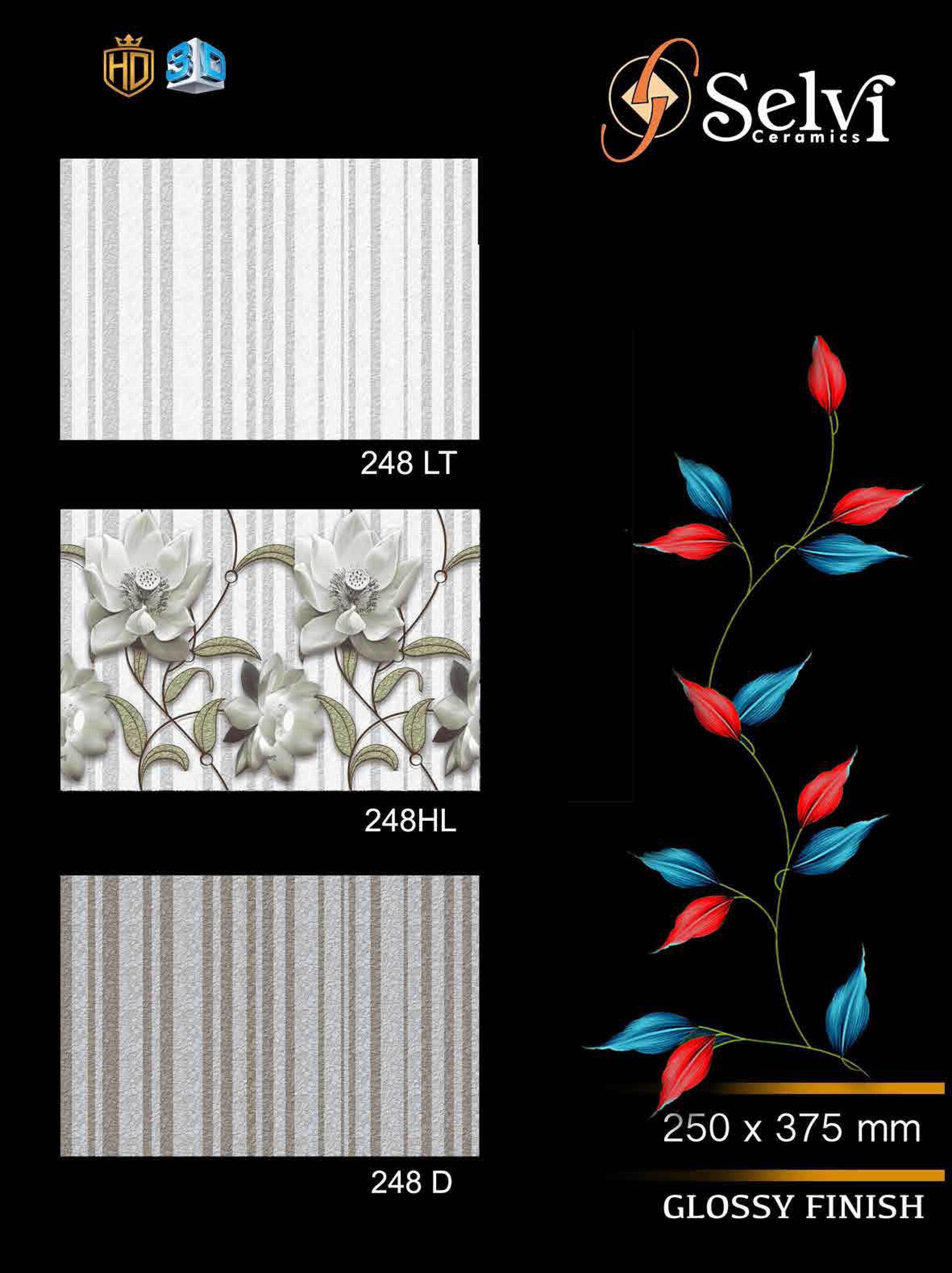 Ceramic Wall Tiles - 10x15 Inches , Multi-color Vitrified Finish, Acid Proof & Waterproof Quality, Ideal For Bathroom & Kitchen
