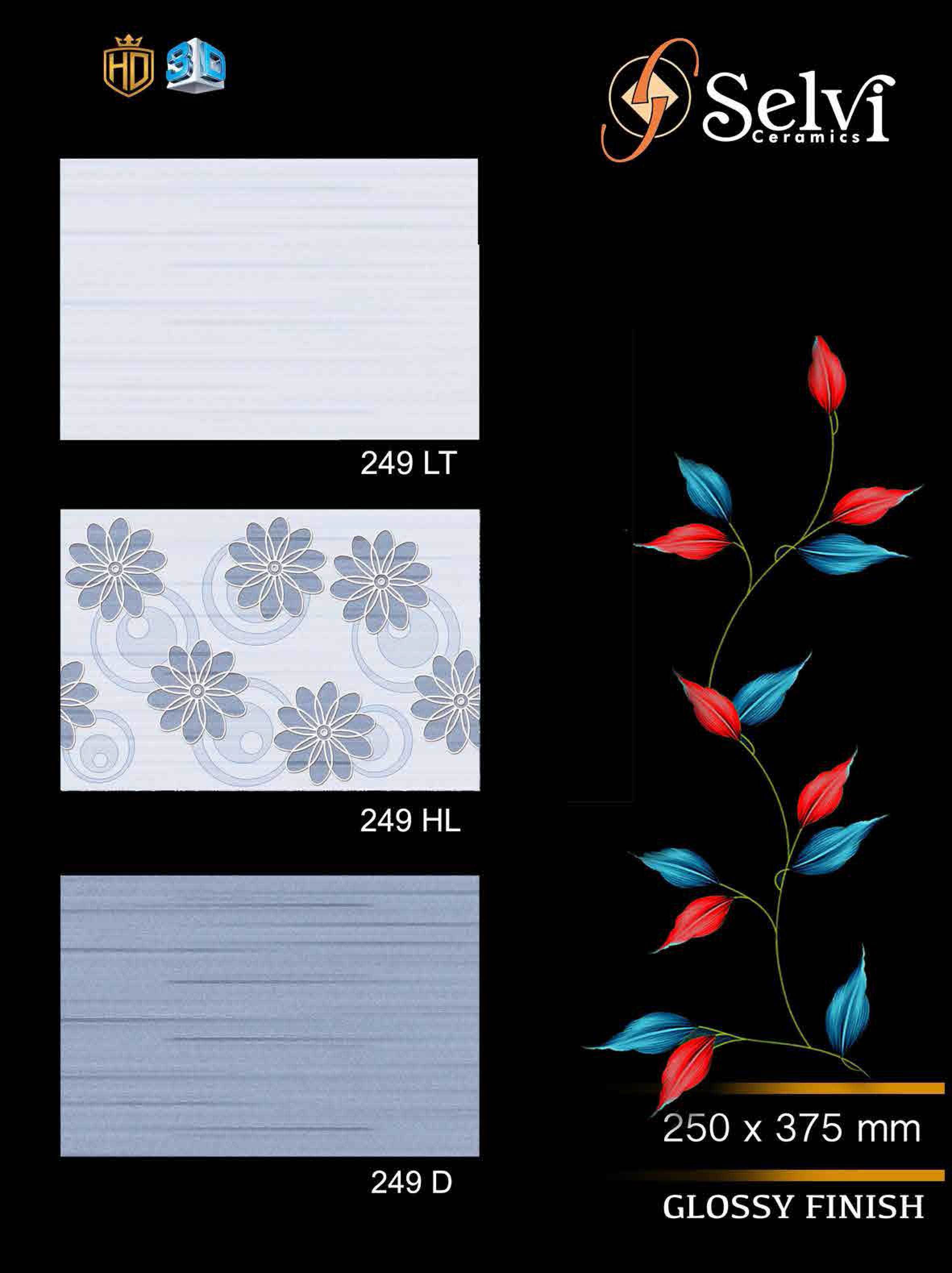 Ceramic Wall Tiles - 10x15 Inches , Multi-color Vitrified Finish, Acid Proof & Waterproof Quality, Ideal For Bathroom & Kitchen