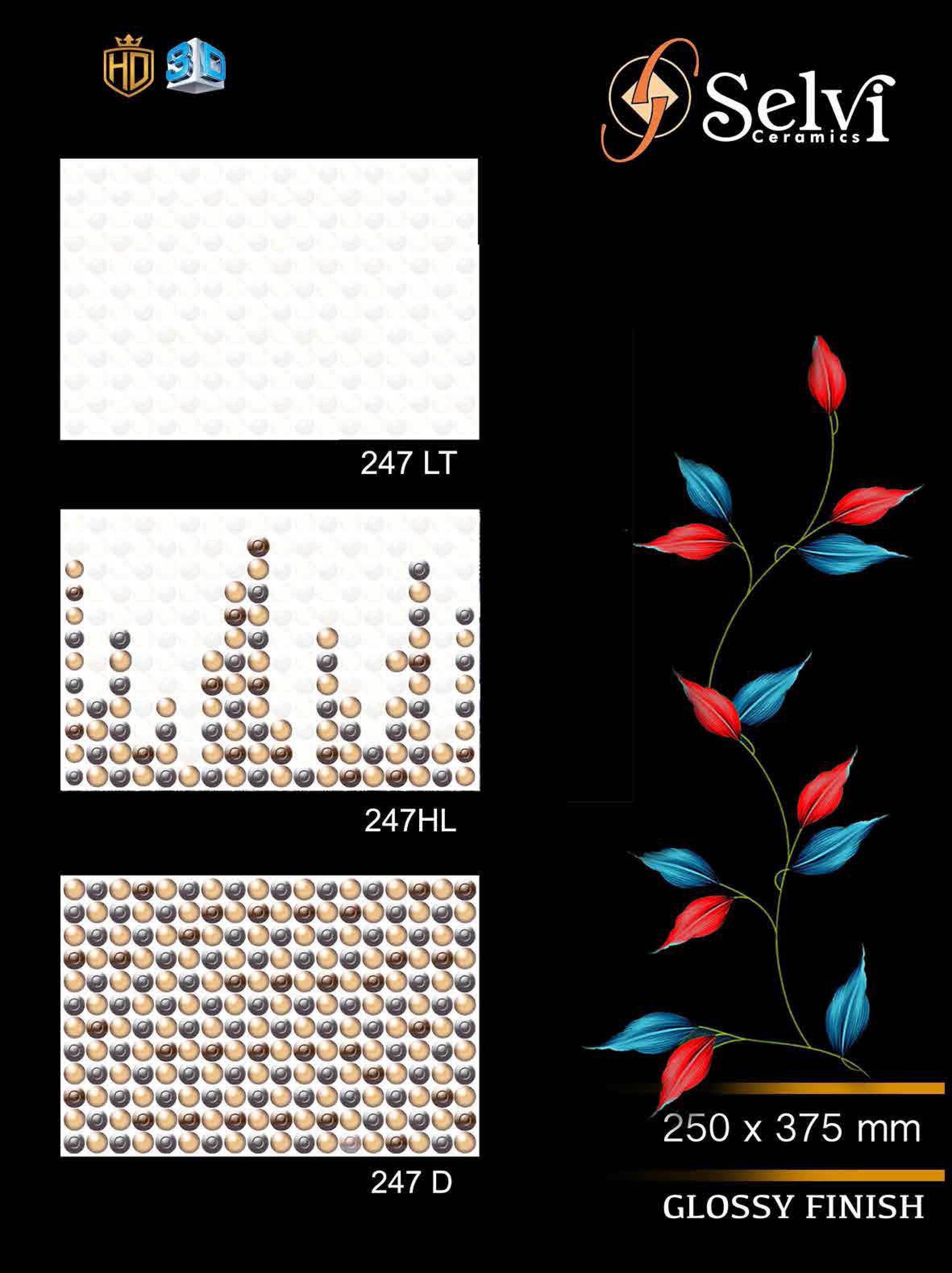 Ceramic Wall Tiles - 10x15 Inches , Multi-color Vitrified Finish, Acid Proof & Waterproof Quality, Ideal For Bathroom & Kitchen