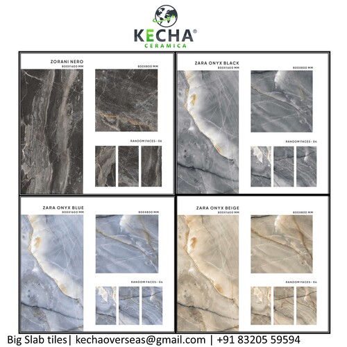 Porcelain Floor Tile - 80x160 cm, 9 mm Thick | 21 Pieces per Box, 54-55 kg Weight, 27.55 sq.ft Coverage