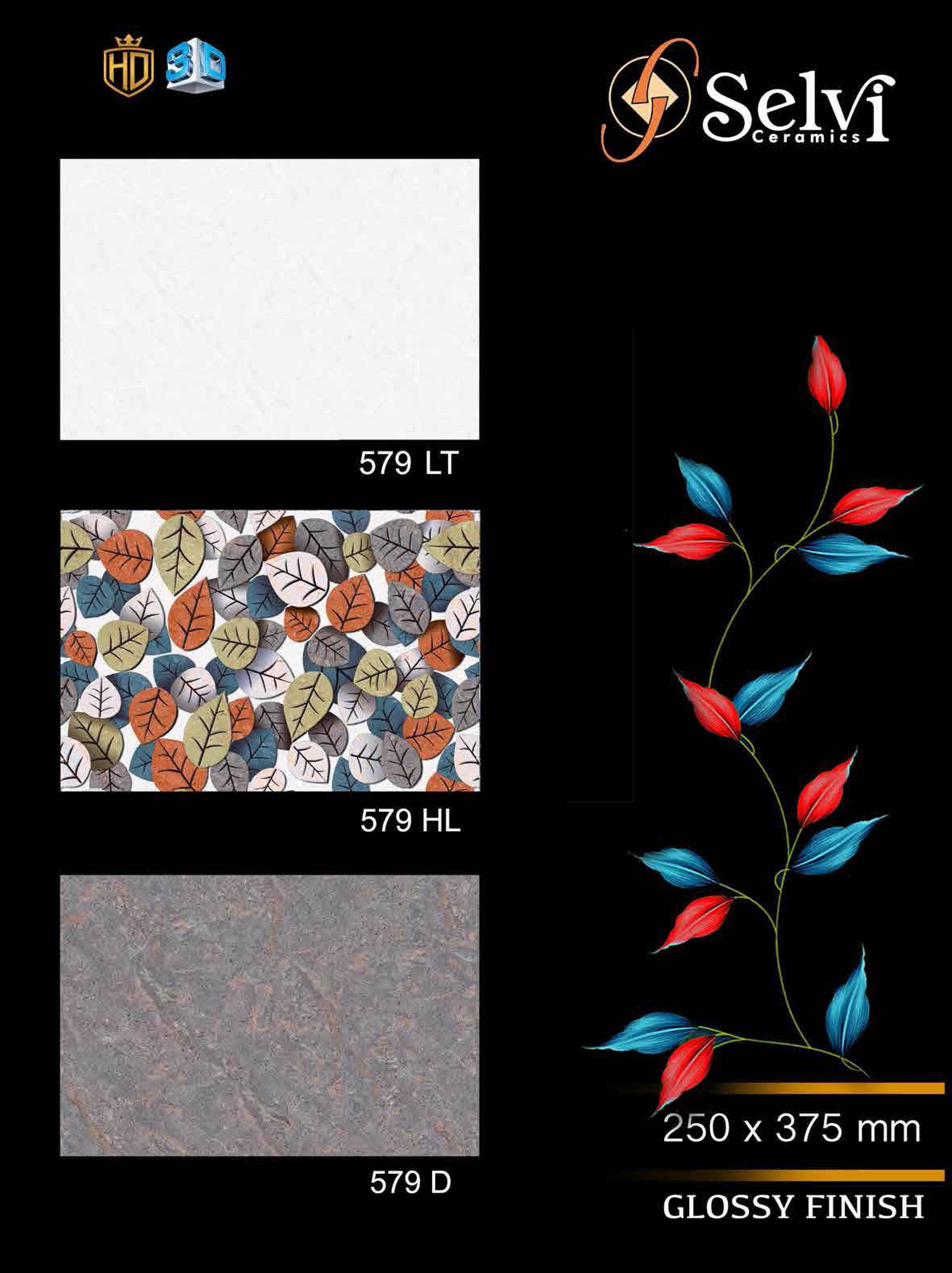 Glossy Series 21 - Ceramic Wall Tiles 12x18 Inches, Multi Color | Acid Proof, Waterproof, Rectangular Shape, Vitrified Technique