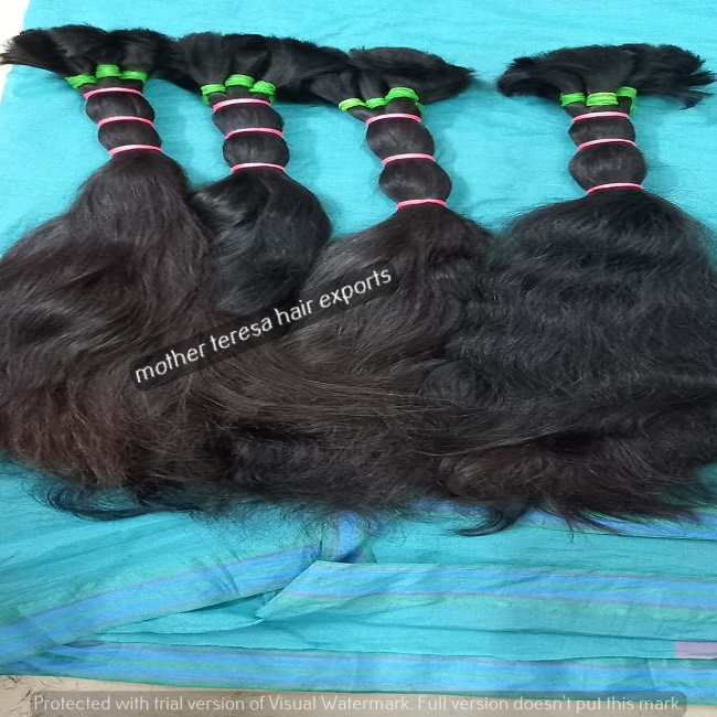 Tangle Free High Quality Indian Bulk Virgin Human Hair Extensions - Color: Natural Brown