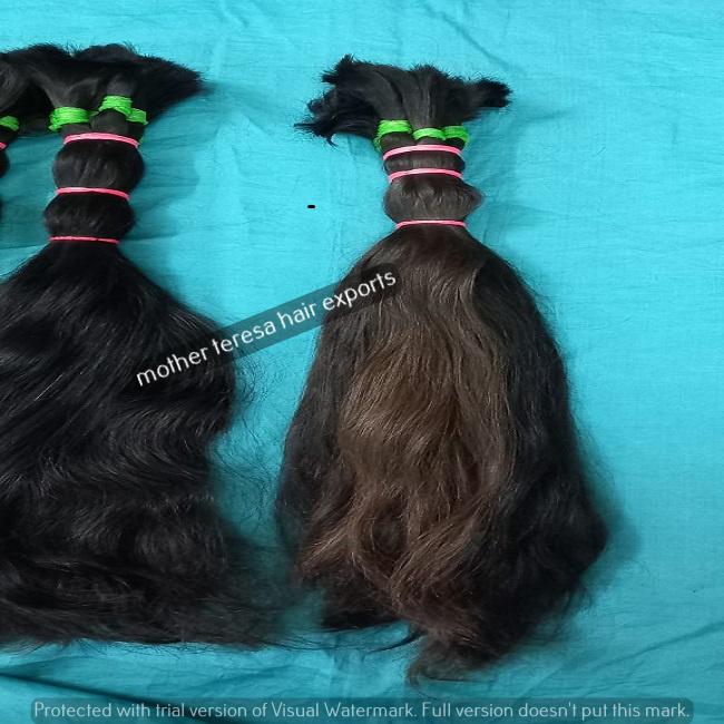 Tangle Free High Quality Indian Bulk Virgin Human Hair Extensions - Color: Natural Brown