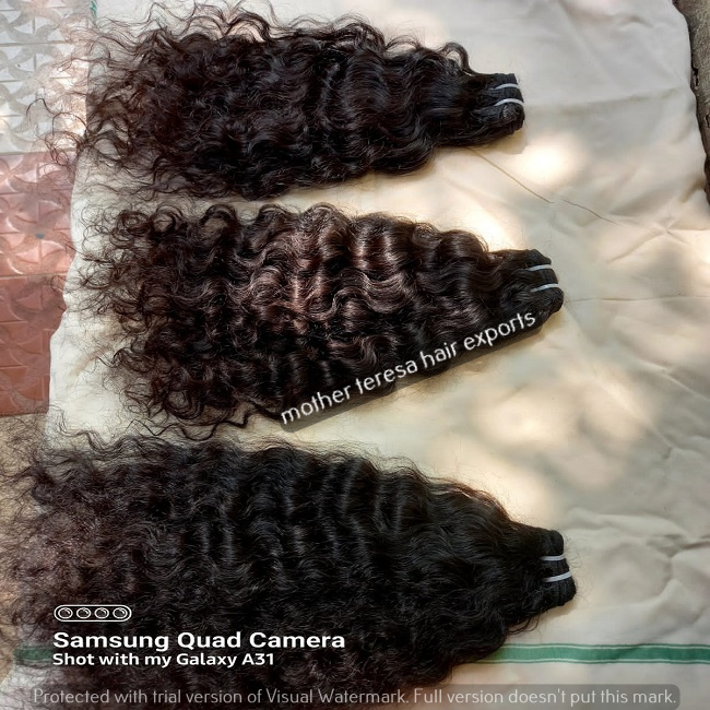 Machine Weft Deep Curly Hair - Remy Indian Human Hair, 203.2-1016 Mm Lengths, Natural Black, Brown Shades | Soft Texture, Tangle-free, Long-lasting Shine, 4-year Warranty