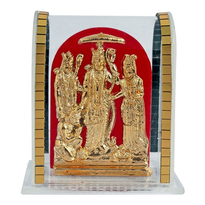 Cabinet God Statue - Resin, 2.25x2.25 Inches | Luxurious Gold & Silver Finish, Exquisite Religious Design For Home And Wedding Decoration