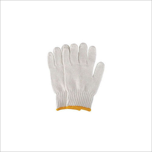 White Cotton Knitted Hand Gloves