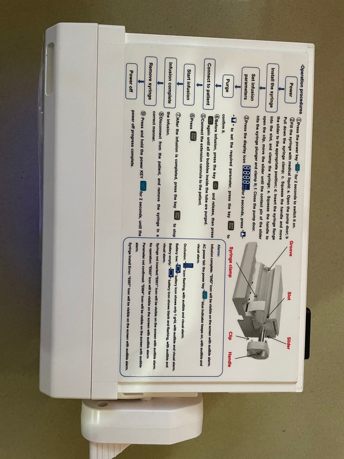 Touch Screen Syring Pump Color Code: White