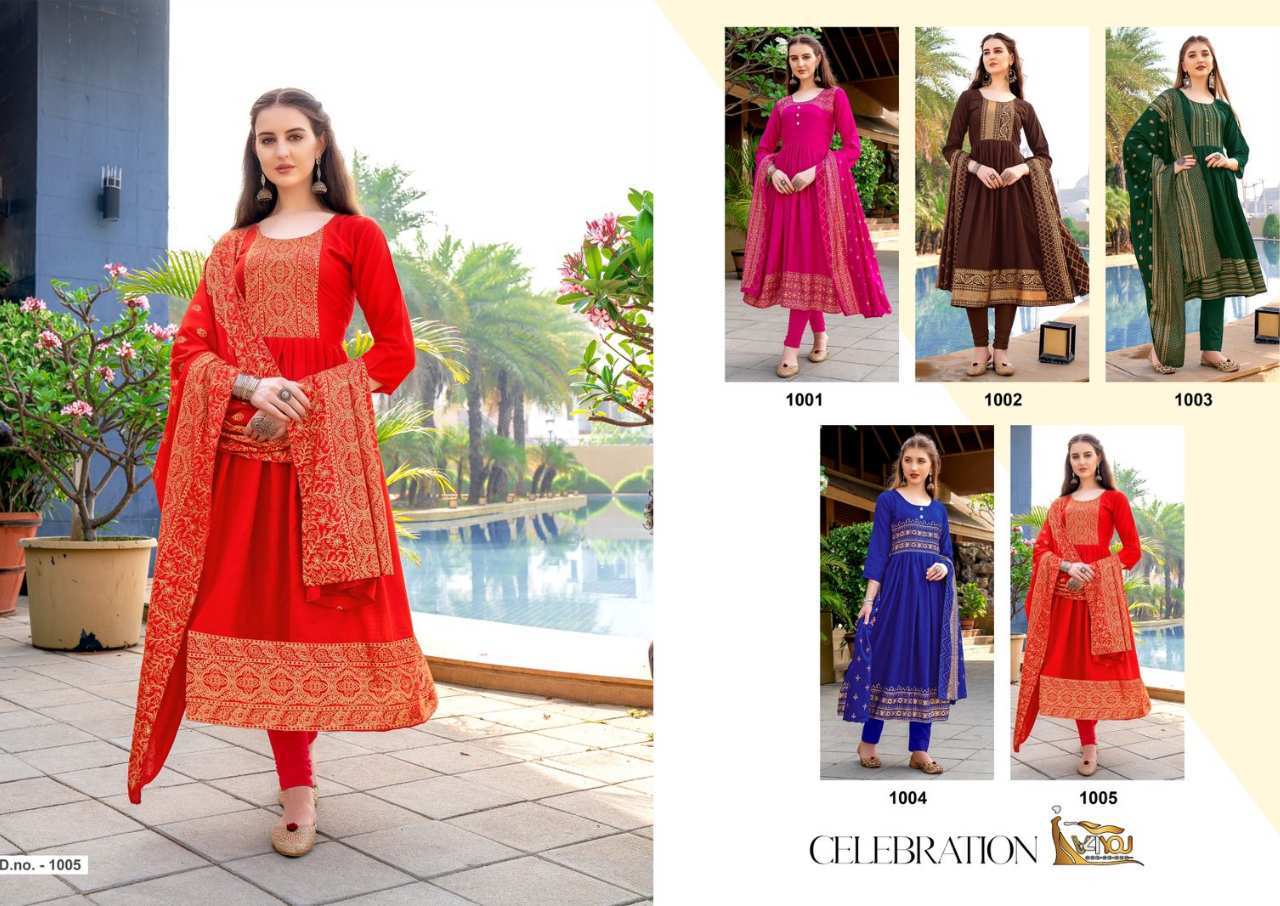 Rayon Kurti With Dupattas