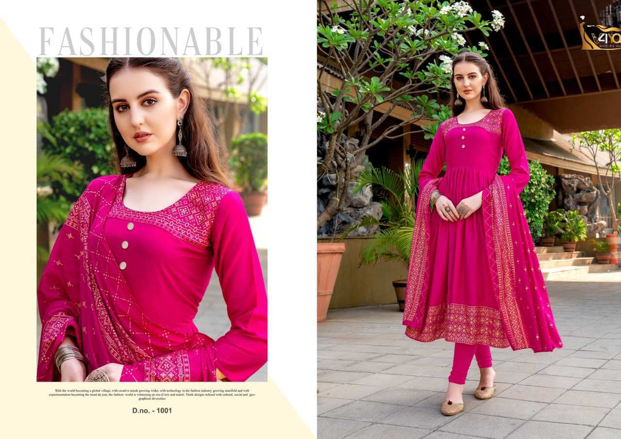 Rayon Kurti With Dupattas