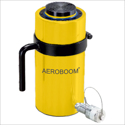 Aeroboom ASP Series - Stainless Steel, Yellow Finish, Single Acting General Purpose Hydraulic Cylinder 100 Ton Capacity, Multipurpose Jacks with Optional Mounting Threads and Base Holes