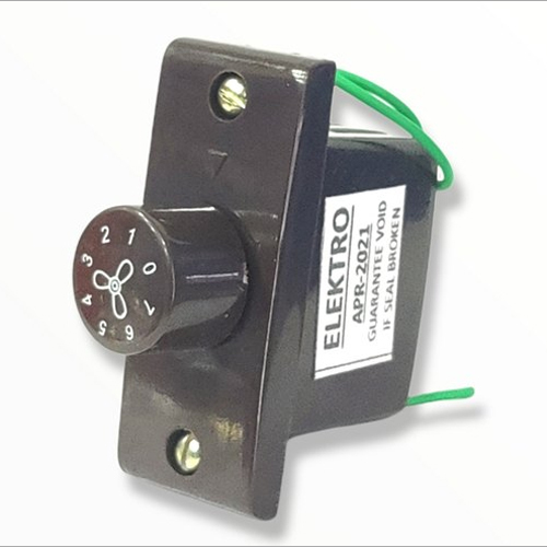 Elektro Fan Regulators - Pvc, Step 7 Speed Control, Black | Ip54 Protection Level, Commercial Usage, Ceiling Fan Compatibility