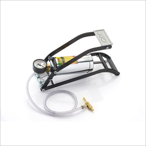 Foot Air Pump - Metal & Rubber With Pressure Indicator | Warranty Included, High Precision Manufacturing For Bicycle Connection