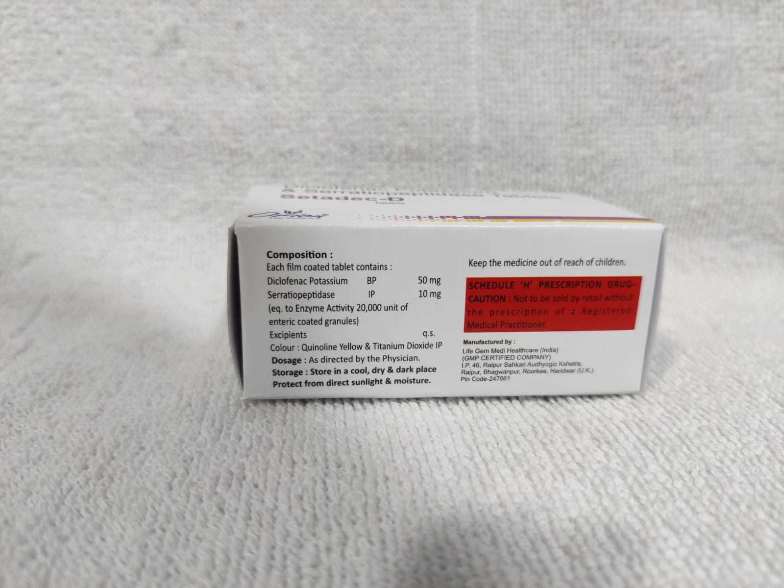 Diclofenac Potassium 50 Mg Serratiopeptidase 10 Mg