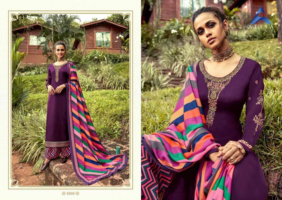 Silk Salwar Suits - Pure Modal Silk With Digital Print Top, Superior Cotton Satin Bottom, Pure Chinon Chiffon Dupatta | Exquisite Handwork Design