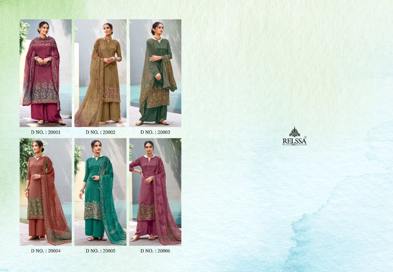 Silk Salwar Suits - Pure Modal Silk With Digital Print Top, Superior Cotton Satin Bottom, Pure Chinon Chiffon Dupatta | Exquisite Handwork Design
