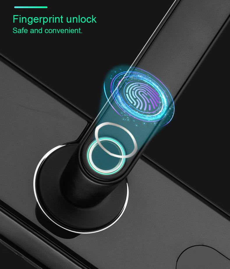 Fingerprint Door Lock - Stainless Steel, Mortise Handle, Matte Black | Multiple Unlock Methods: Fingerprint, Passcode, Bluetooth App, Rfid Card, Emergency Key, Alarm Functions