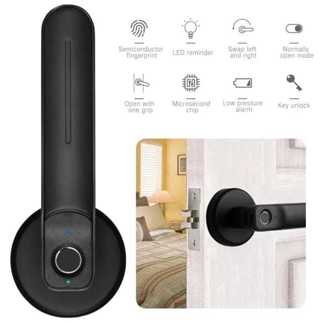 Biometric Smart Door Lock - Aluminium, Antique Black Finish | Fingerprint Unlock, Waterproof, Suitable For Residential Use