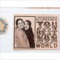 मदर्स डे पर माँ के लिए निजीकृत उपहार उत्कीर्ण फोटो फलक लकड़ी का उपहार (8x6 इंच)