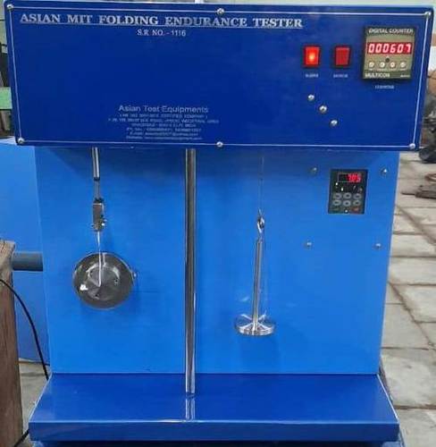 Folding Endurance Tester - Steel, 48x36x18 in, Blue | Testing Machine for Fabrics, ±1% Accuracy, 220V Power, 50 kg Weight