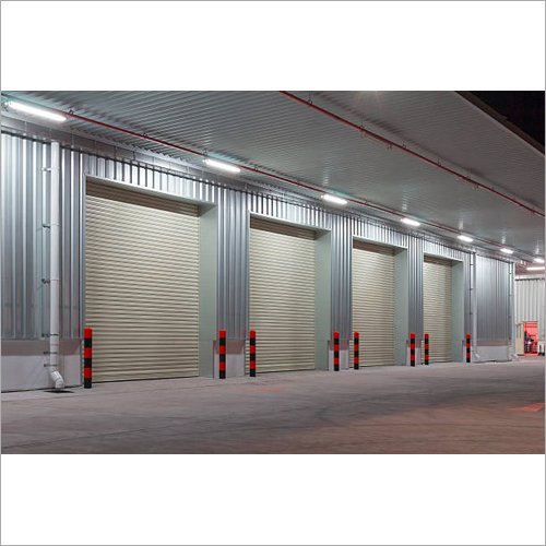Industrial Rolling Shutter - Silver Finish , Vertical Opening Pattern for Enhanced Durability and Security in Industrial Applications