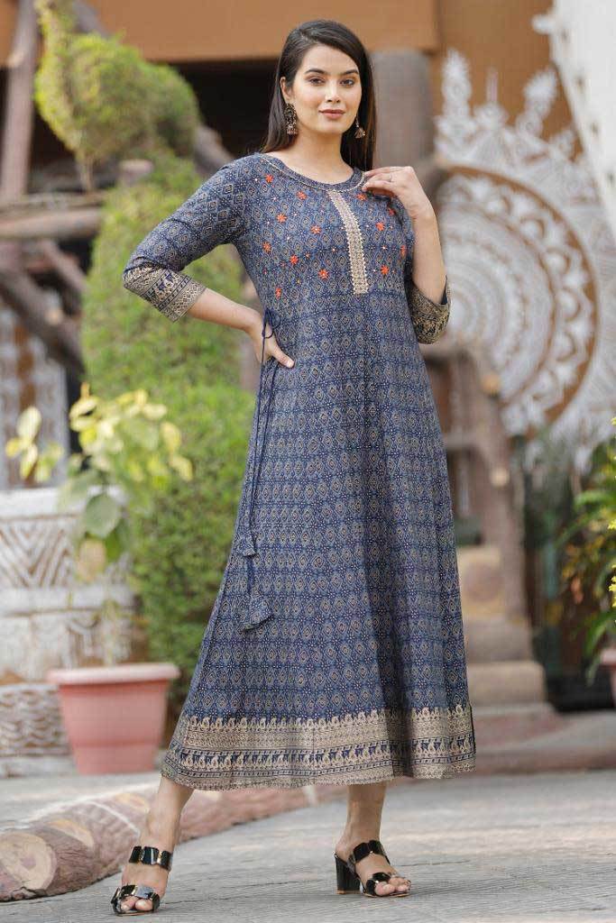 Printed Muslin Kurti Set