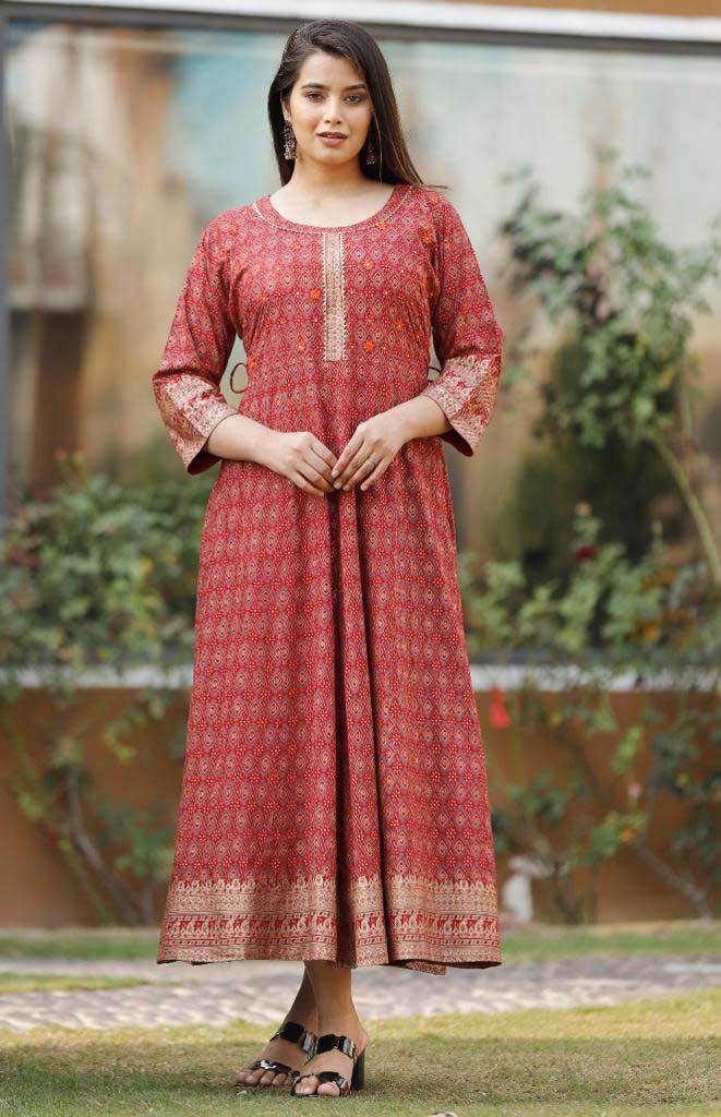 Printed Muslin Kurti Set