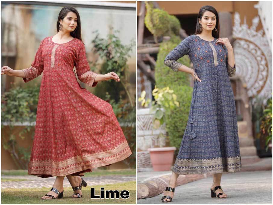 Printed Muslin Kurti Set