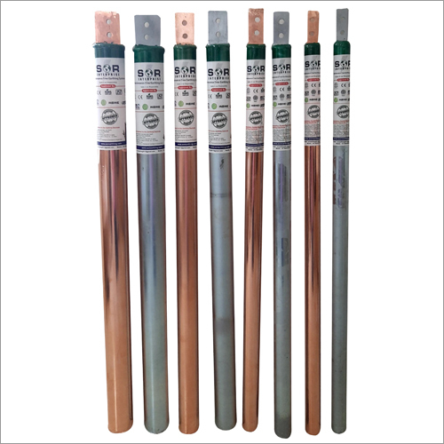 GI And Copper Earthing Electrode - GI Alloy, Stick Shape, Copper & Silver Color | Durable, Corrosion Resistant, Impact & Heat Resistant