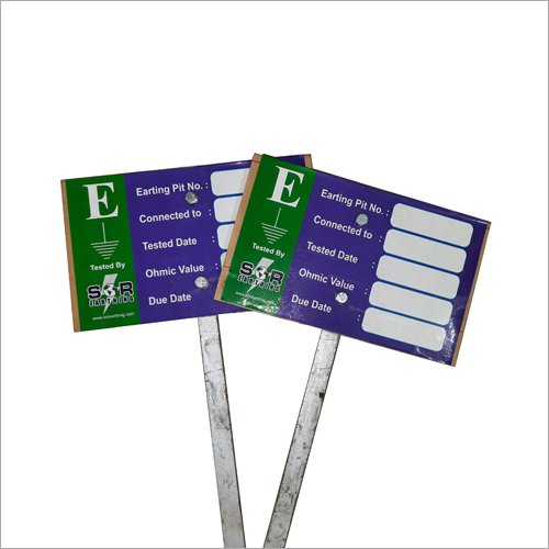 Earthing Name Plate - Alloyed Metal, Customized Dimensions, Silver Finish | High Strength, Corrosion Resistant, Ideal For Industrial Use