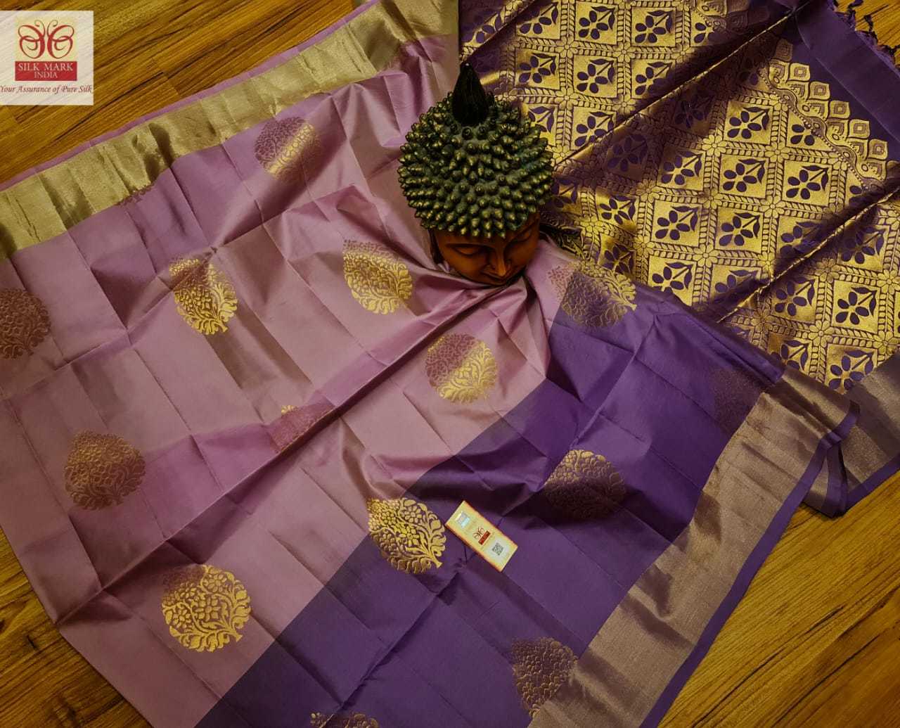 Art Silk Pure Kanjivaram Handwoven With Turning Border