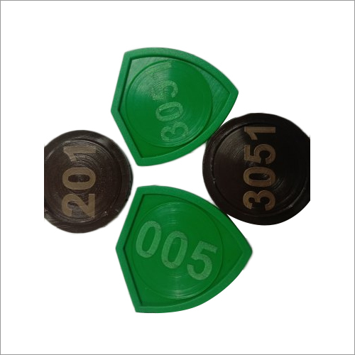 Green And Black Plastic Serial Number Token Size: 4mm Thickness