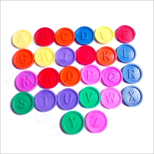 Blue Round Multicolor Plastic Token