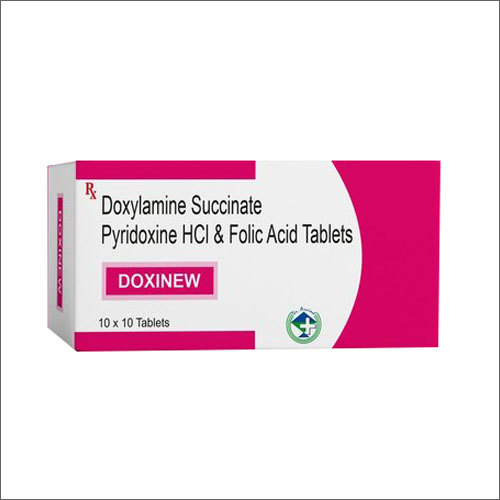 Doxylamine Succinate Pyridoxine Hcl and Folic Acid Tablets - 10mg Doxylamine, 10mg Pyridoxine, 2.5mg Folic Acid | Effective Antihistamine for Pregnancy Nausea Relief, Minimum Side-Effects, 200 Count
