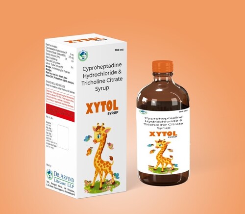 100Ml Cyproheptadine Hydrochloride And Tricholine Citrate Syrup General Medicines