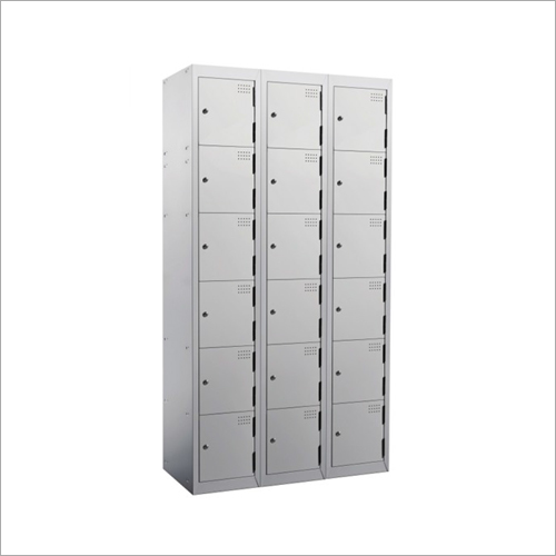 Industrial Locker - Mild Steel, 8x12x15 Compartments, Gray Color | 100kg/Level Capacity, 12 & 18 Lockers, Steppal Lock Type, Powder Coated Finish