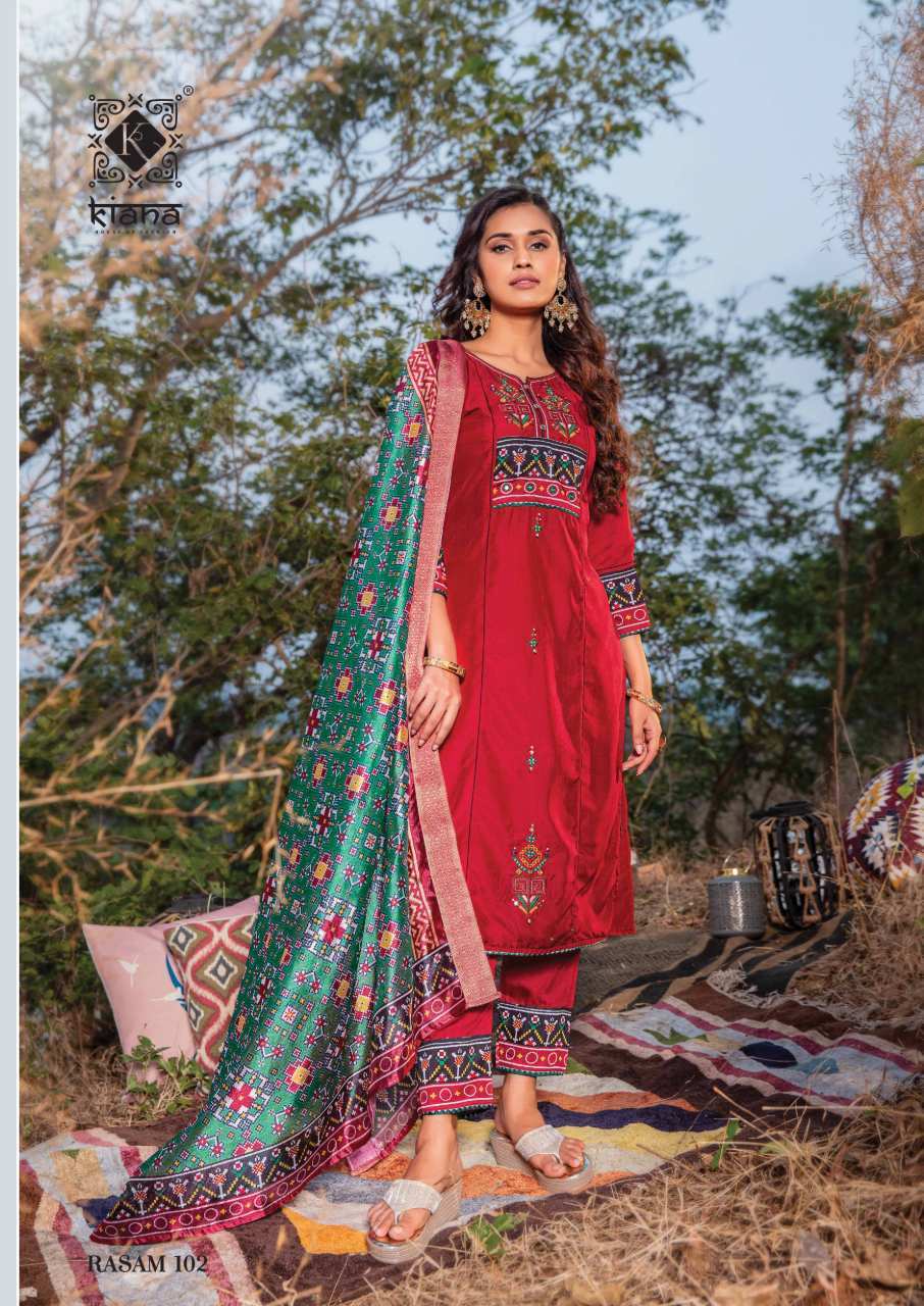 Rasam Muslin Silk Kurti Set - Patola Print With Sequence And Hand Work, Formal Wear With Pant And Banarasi Dupatta | Custom Sizes M-3xl, Spring/summer Collection, Perfect For Casual And Party Wear